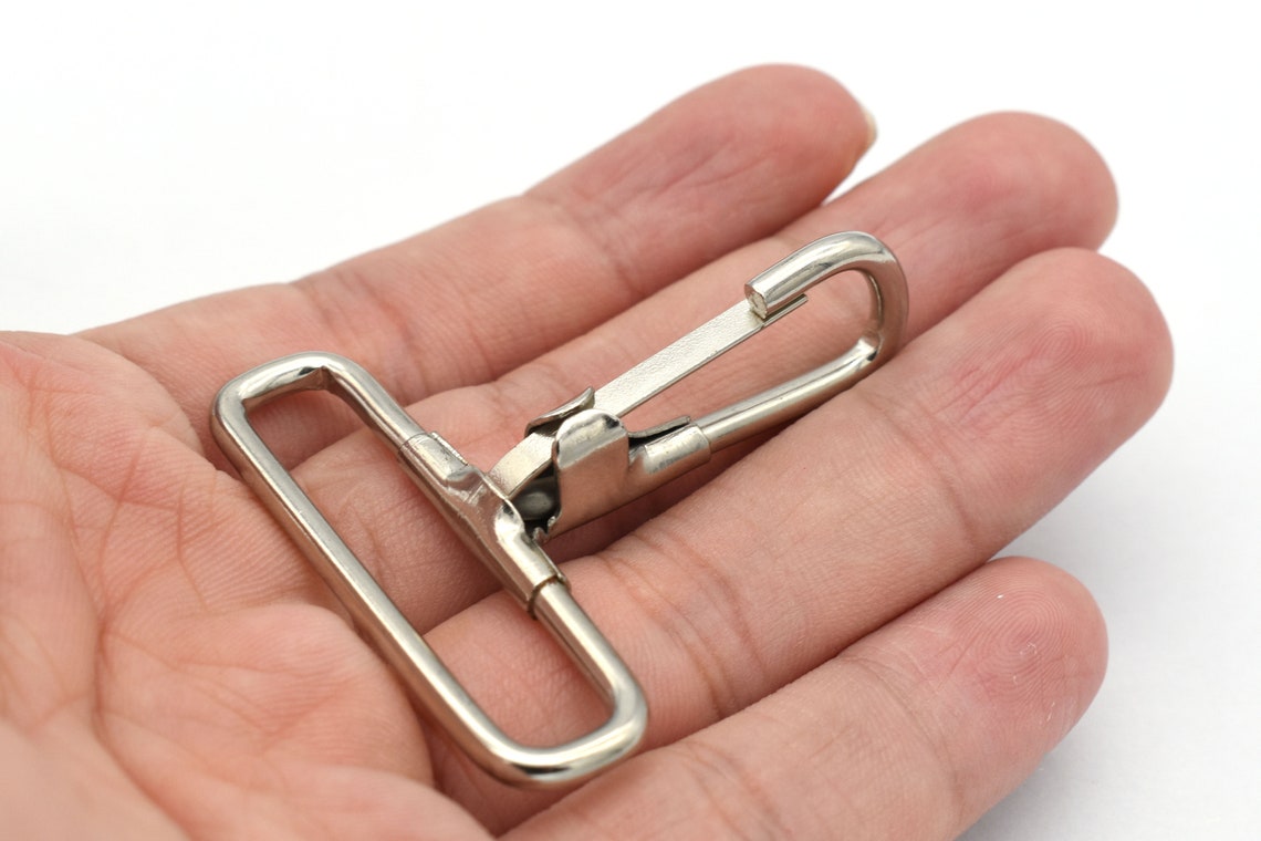 Stationary Snap Hook Purse Clip Nonmoving Nickel Finish Metal Etsy
