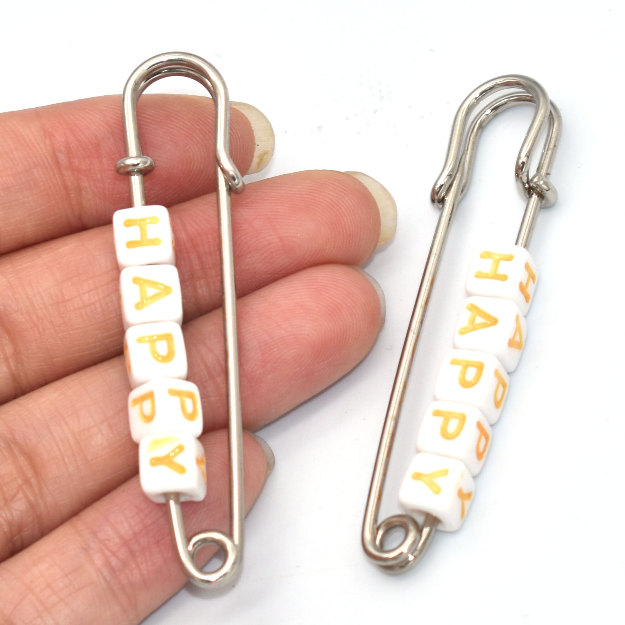 Safety Pins Letters Block Brooch Decorative Charms Jewelry Etsy