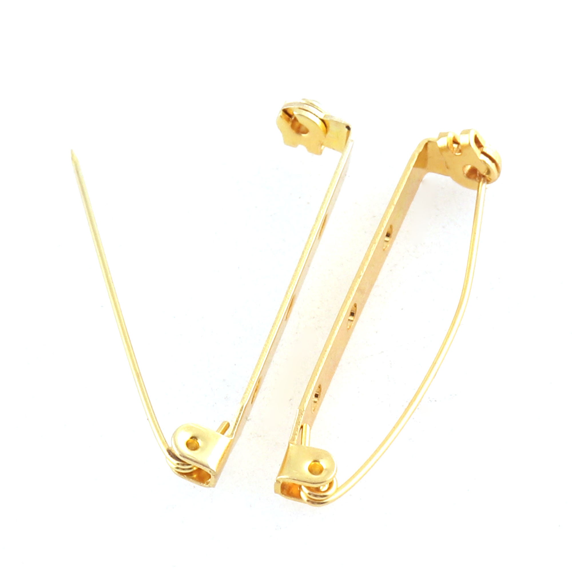 Gold Safety Pins Brooch Decorative Charms Stitches Holder Bar Etsy UK