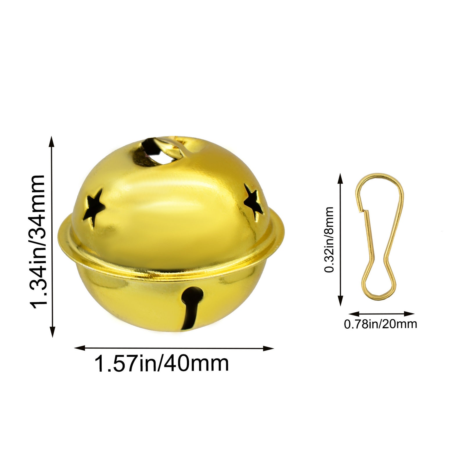 Decorative Round Bells Large Size Christmas Star Cutout Jingle Etsy