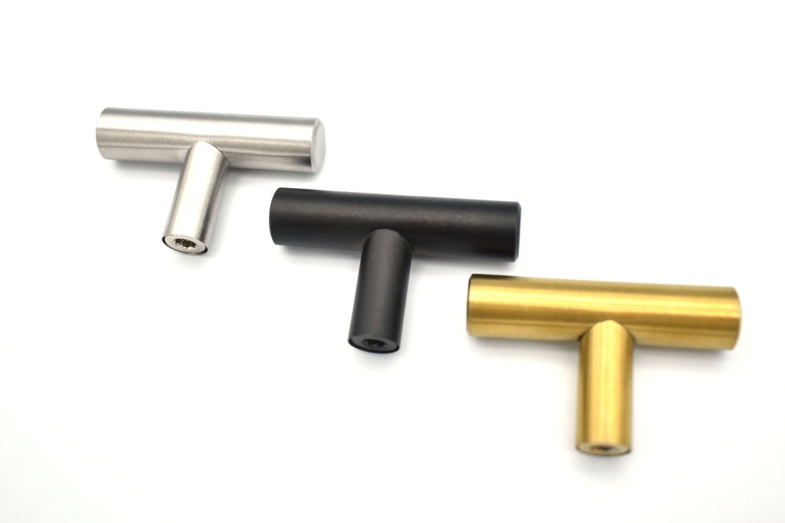 Plata / negro / cobre gabinete perilla maneja asas de cocina | Etsy