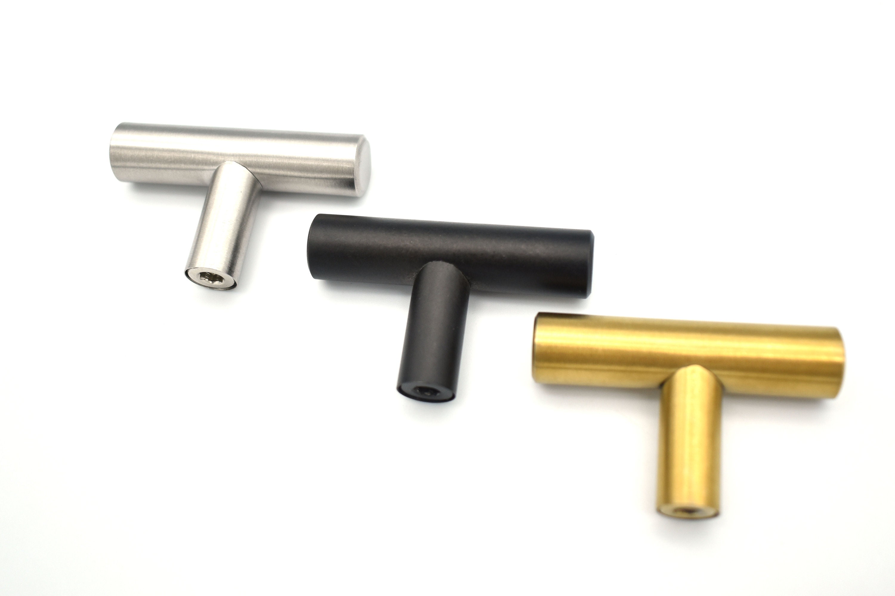 Plata / negro / cobre gabinete perilla maneja asas de cocina | Etsy