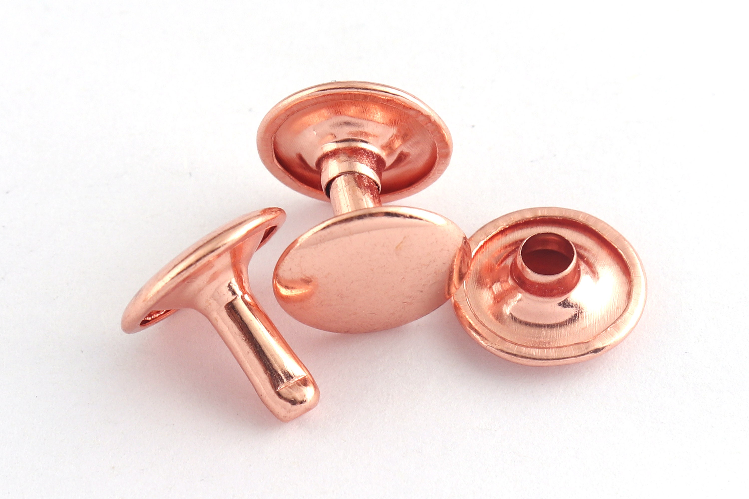 Rose Gold Rivet Double Caps Rivet Jewelry Rapid Rivet Round Etsy