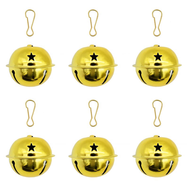 Decorative Round Bells Large Size Christmas Star Cutout Jingle Etsy