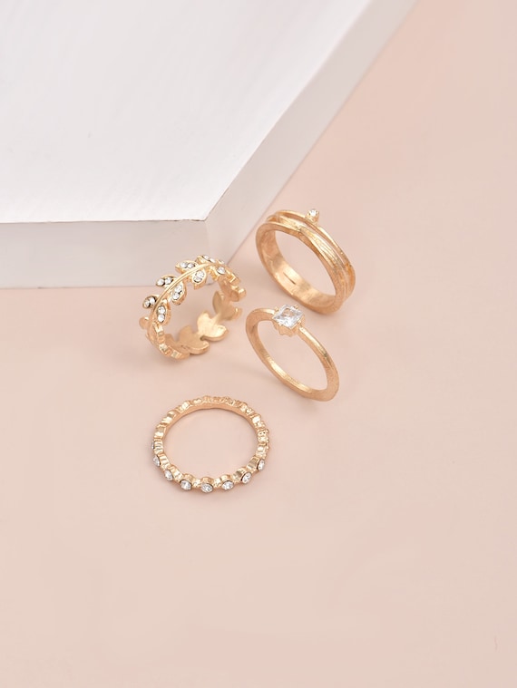 Gold Three Stone Ring Set - Lovisa