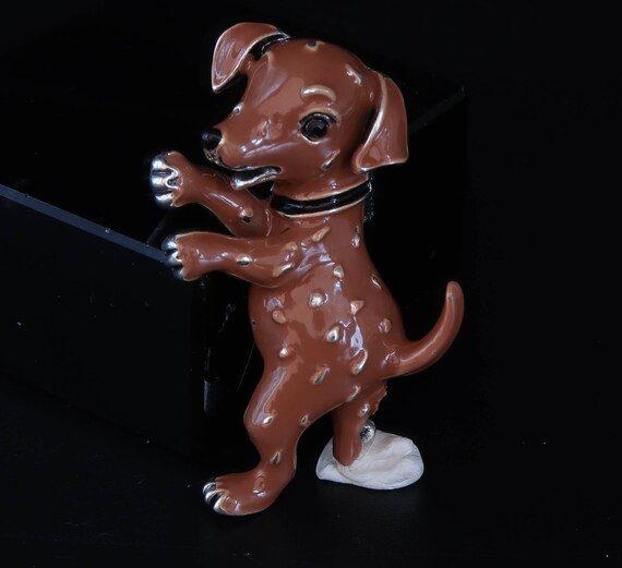 Pin/brooch Small Brown Dog Enamel - Etsy display picture 2