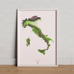 Italia. Farbreliefkarte.