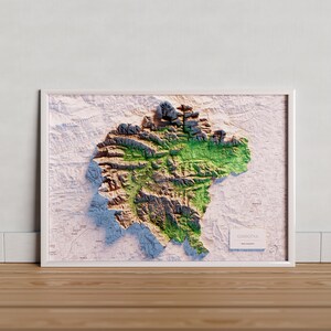 De Garrotxa. Topografische kaart in kleur.