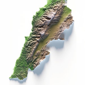 Lebanon. Colored relief map. image 2