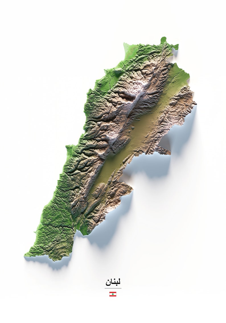Lebanon. Colored relief map. image 2