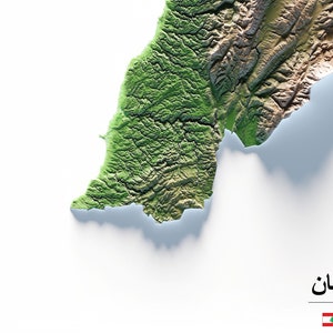 Lebanon. Colored relief map. image 5