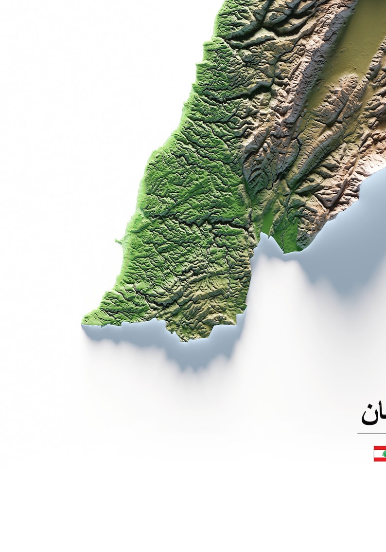 Lebanon. Colored relief map. image 5