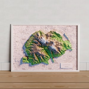 Colored topographic map of el Montseny.