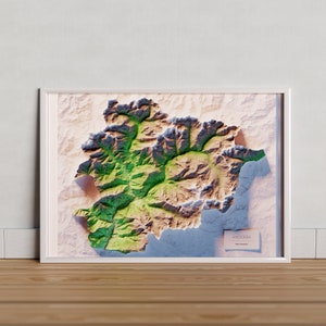 Andorre. Carte topographique en couleur.