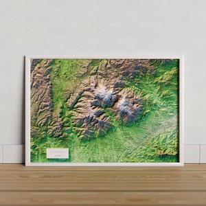 Parc naturel du Montseny. Carte topographique en couleur.