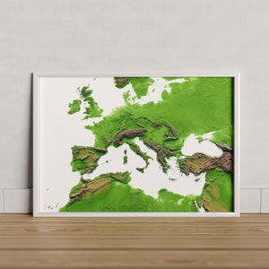 Das Mittelmeer. Farbige Reliefkarte.