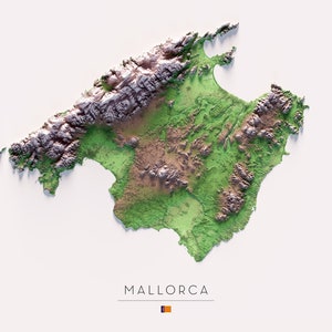 Colored relief map of Mallorca. image 2