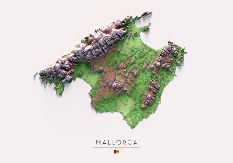 Colored relief map of Mallorca. image 2