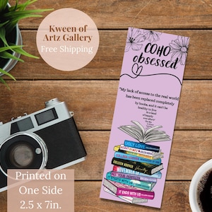 COHO Obsessed Bookmark: 2.5" x 7" Laminated | Colleen Hoover | Book Stack | Book Quotes