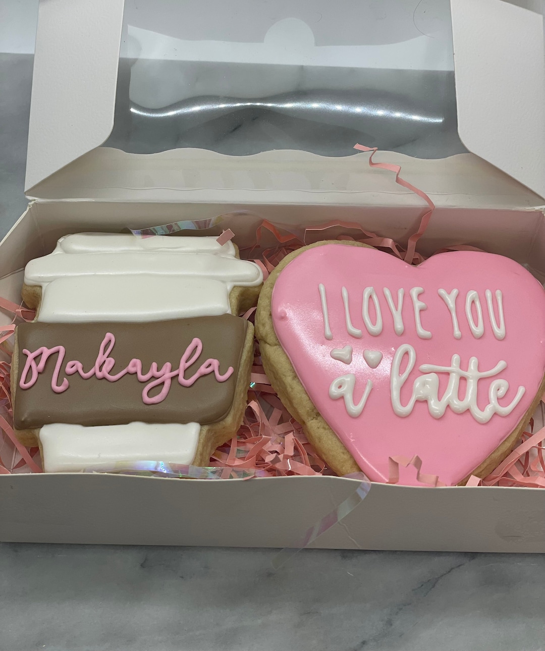 Personalized Valentines Day Cookies/ Love You a Latte Cookie Set Etsy