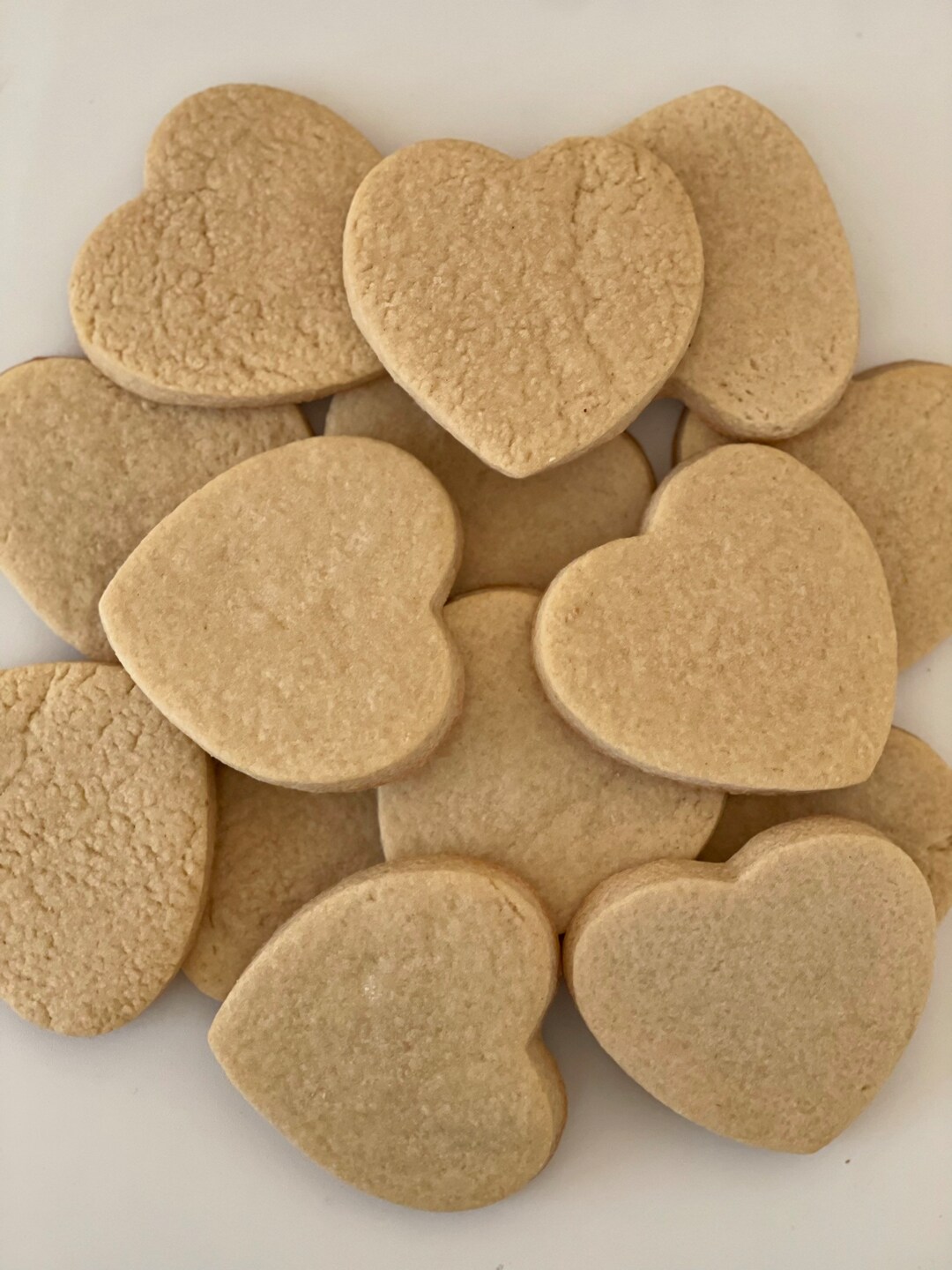 Undecorated Heart Sugar Cookies/valentines Day Cookies/diy Etsy