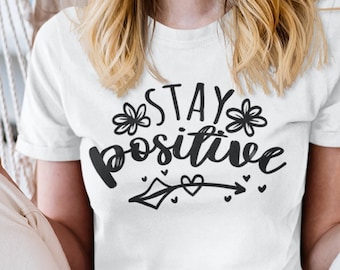 Think Positive Bella Canvas Shirt: Inspirational Women's Tee