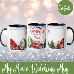 It&#39;s The Most Wonderful Time of The Year Christmas  Mug - Christmas Truck Holiday Mug- Cute Christmas Tree Holiday Mug