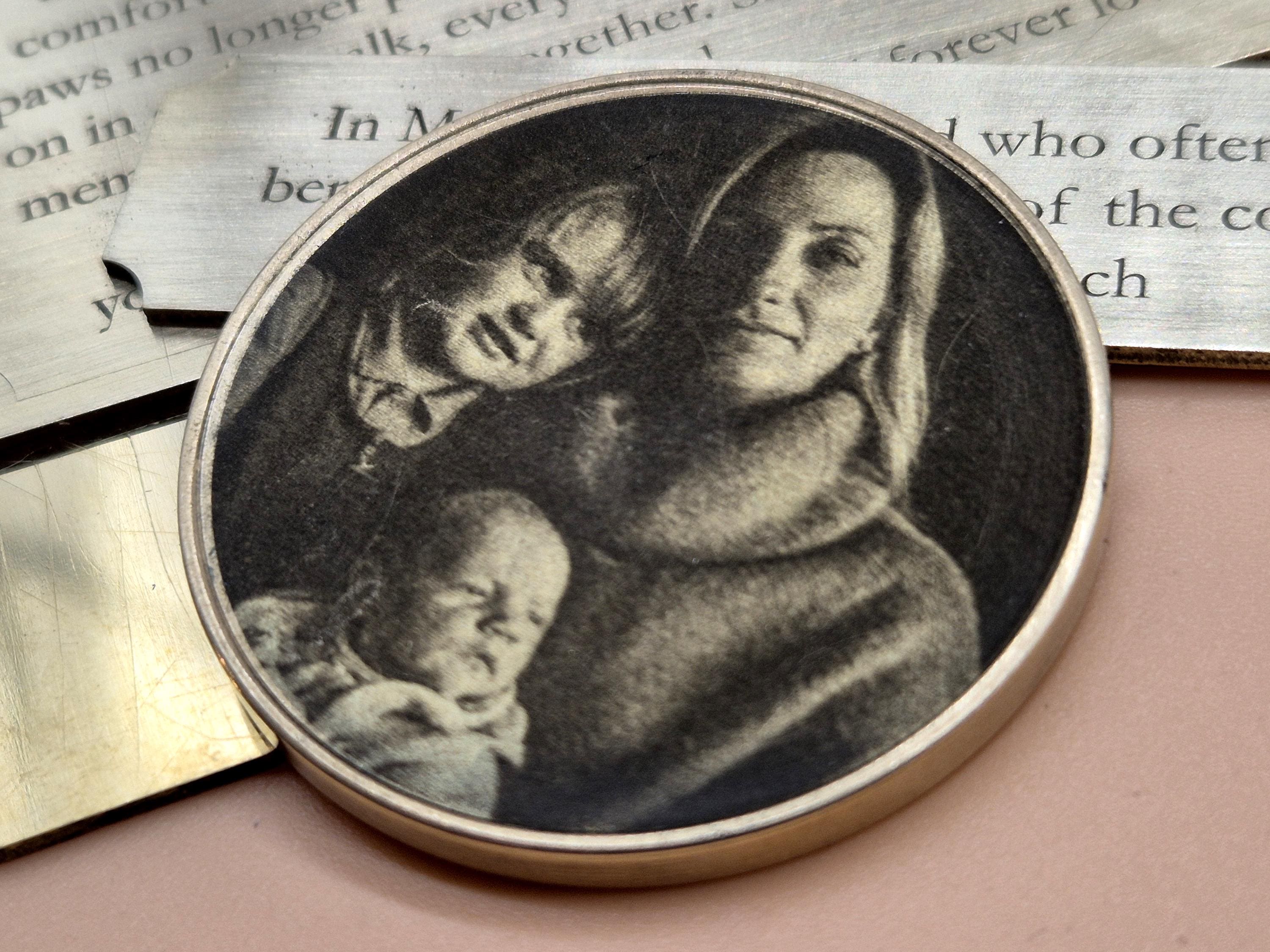 Engraved Brass Family Portrait Coin - Custom Photo - A Unique Photo ...