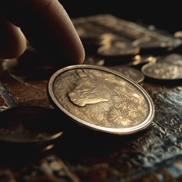 Engraved Brass Horse Coin: Personalized Equestrian Gift