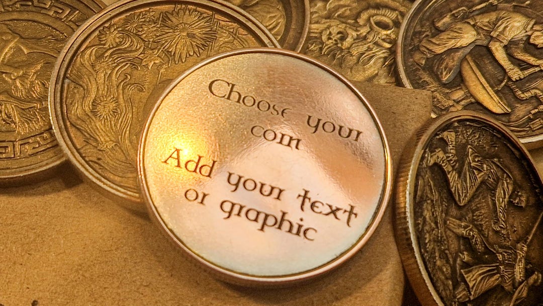 CUSTOMIZED COIN, Pick Your Coin and Add Your Custom Text Image or ...