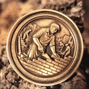 Engraved Brass graduation gift - Personalized retirement memento - Unique retirement gift for the tradesman, A challenge coin
