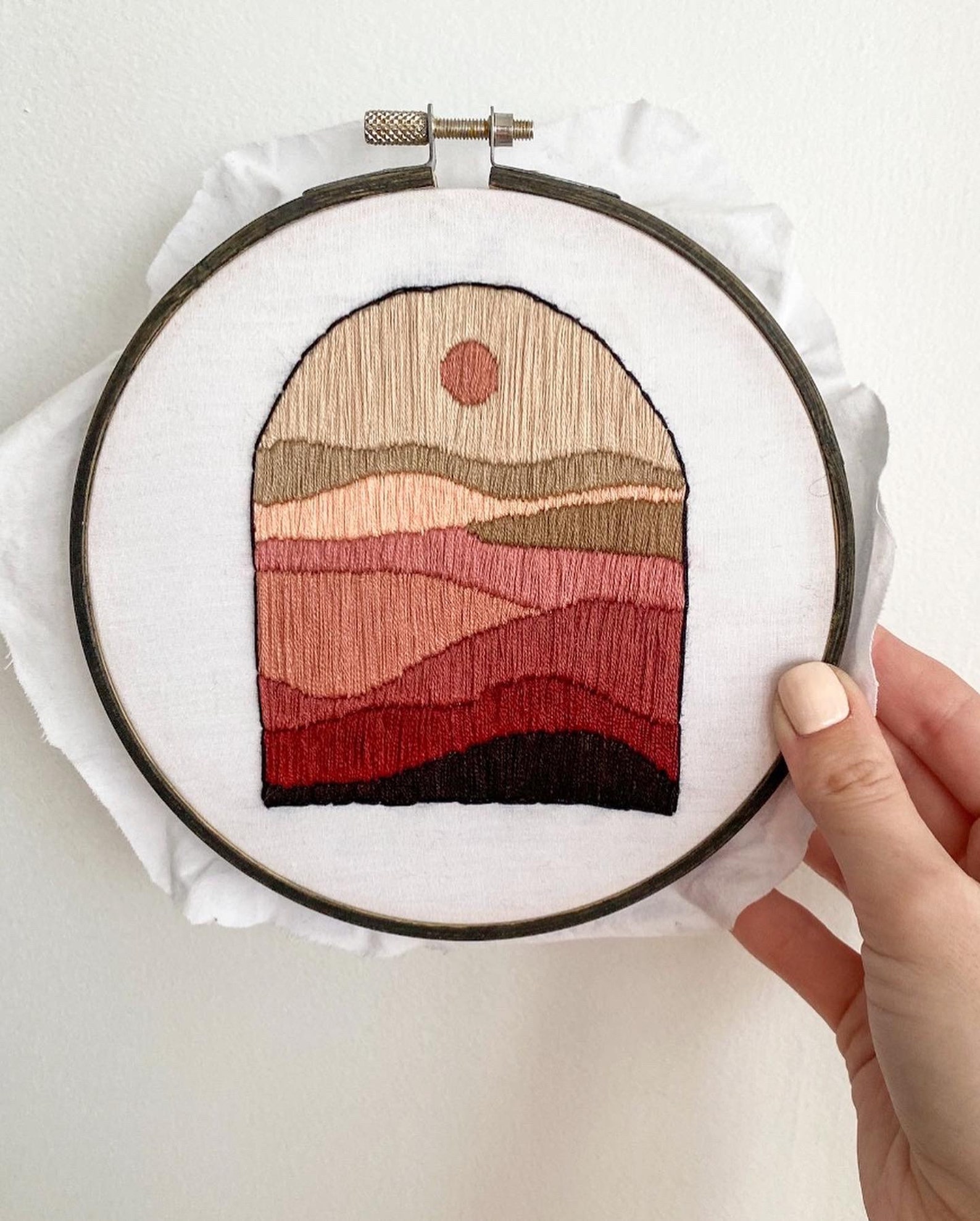 Boho Sunset 6 Finished Embroidery Hoop Etsy