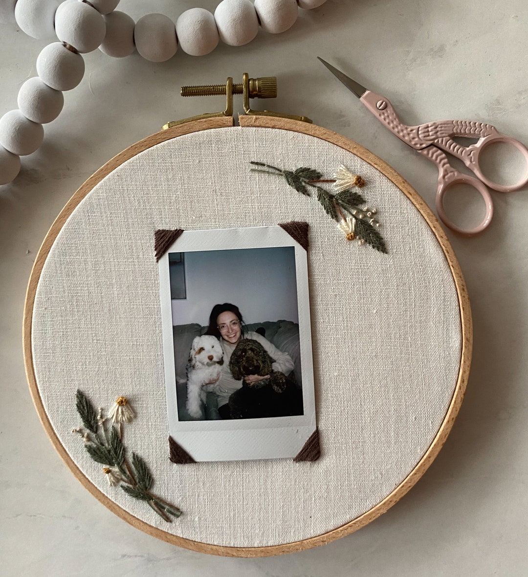 Polaroid Frame Embroidery Hoop Etsy