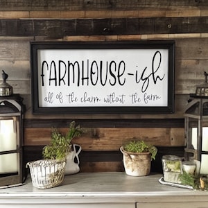 Rustic Farmhouse Farmhouse - Ish All Of The Charm Without The Farm Farmhouse Wall Decor Sign
