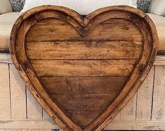 Large Rustic Farmhouse French Country Wood Heart Window Wall Decor