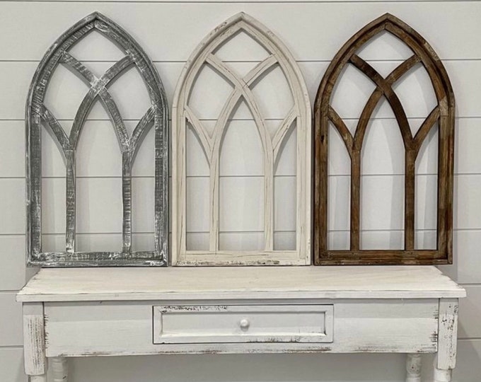 Rustic Farmhouse Cathedral Arch Wood Wall Decor Etsy