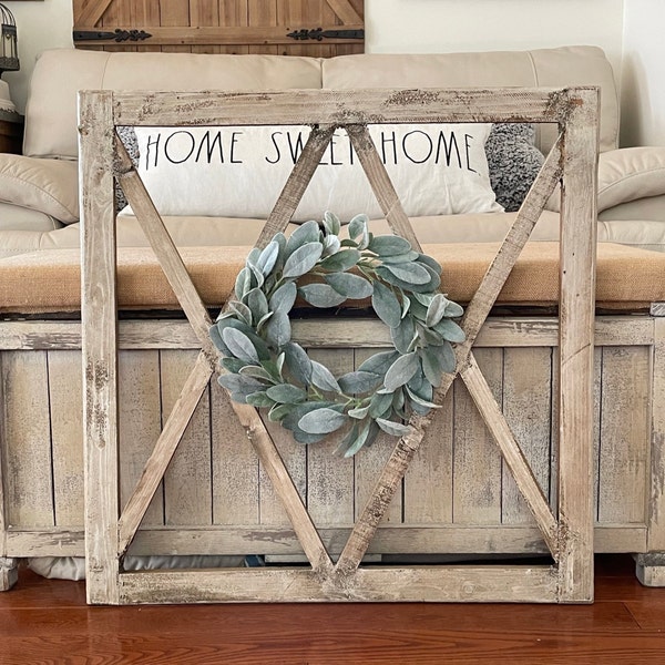 Window Wall Decor With Wreath Etsy