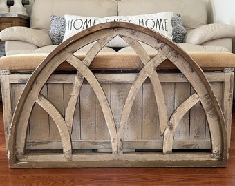 Large Rustic Farmhouse Cathedral Arch Wood Wall Decor