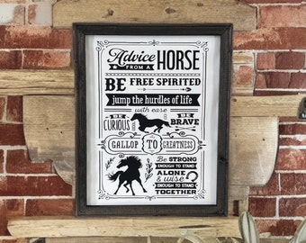 Horse Western Rustic Farmhouse Wall Decor Sign