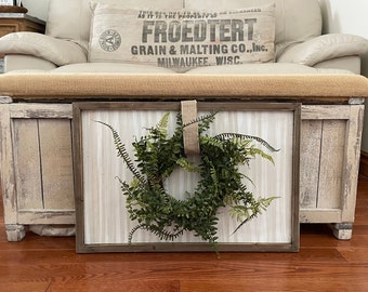 Farmhouse French Country Wood Everyday Wall Decor Including Wreath