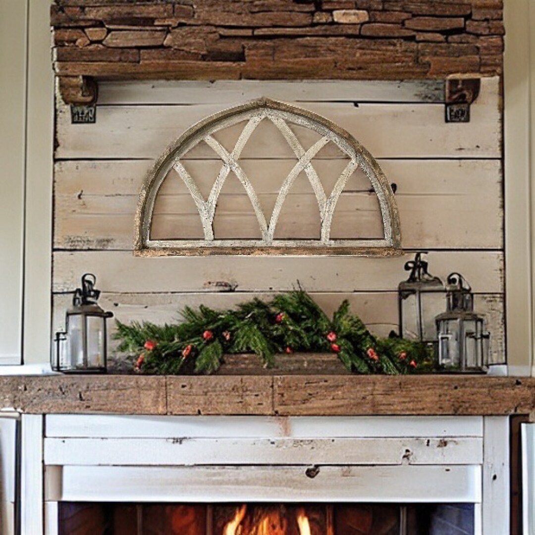 Rustic Farmhouse Cathedral Arch Wood Wall Decor Etsy