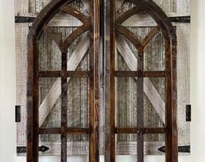Rustic Farmhouse Cathedral Arch Wood Wall Decor Etsy