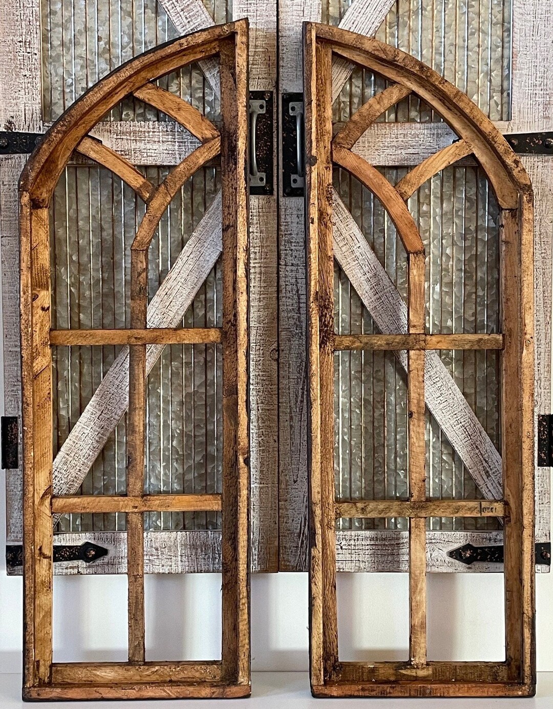 Rustic Farmhouse Cathedral Arch Wood Wall Decor Set Etsy