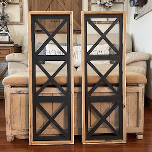 Rustic Farmhouse Wooden Windowpane Wall Decor