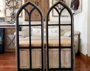 Large Rustic Farmhouse French Country Wood Cathedral Arch Wall Decor