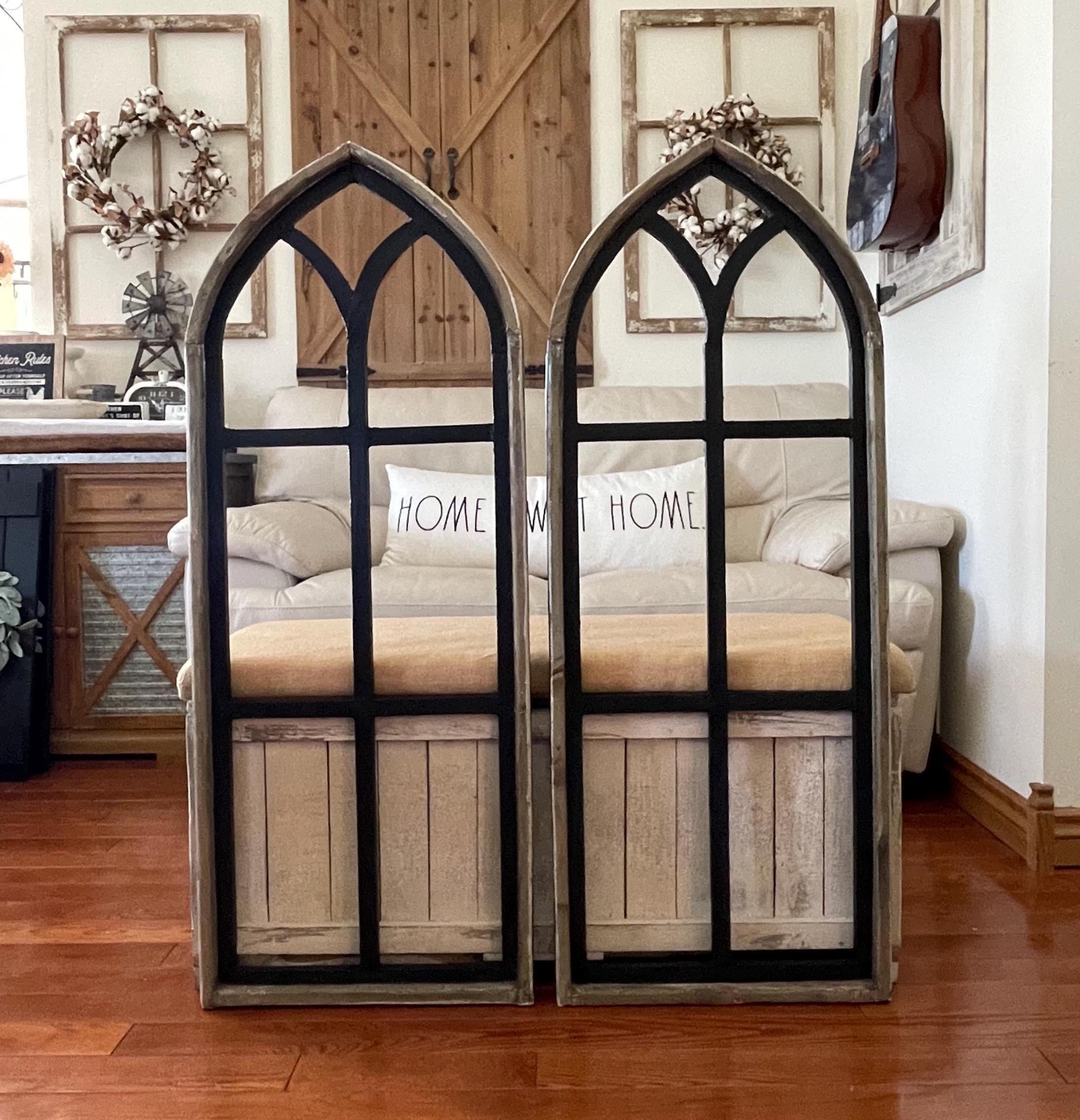 Large Rustic Farmhouse French Country Wood Cathedral Arch Wall