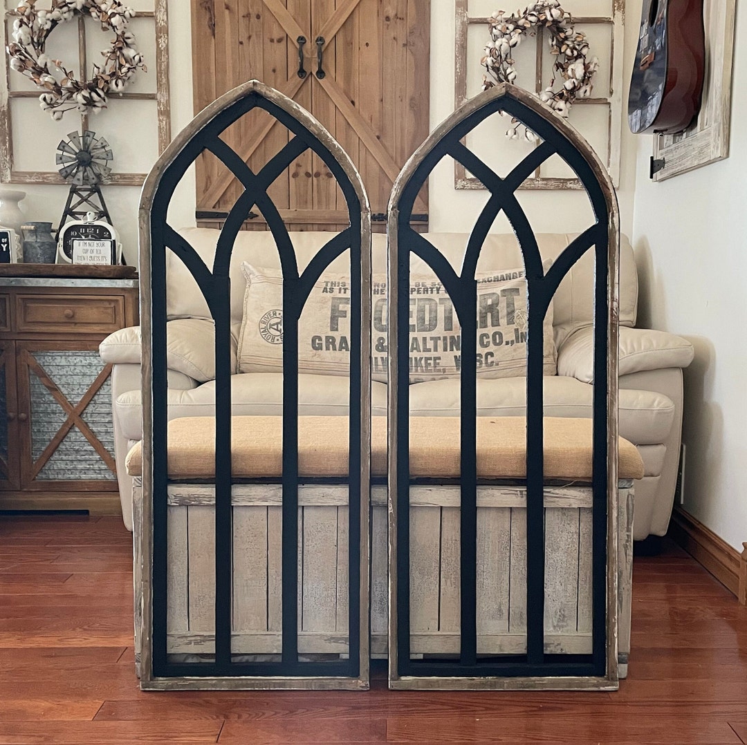 Large Rustic Farmhouse French Country Wood Cathedral Arch Wall Decor - Etsy
