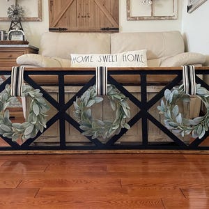 Extra Large Rustic Farmhouse Distressed Wooden Windowpane Wall Decor Including Wreaths Your Choice Of Ribbon