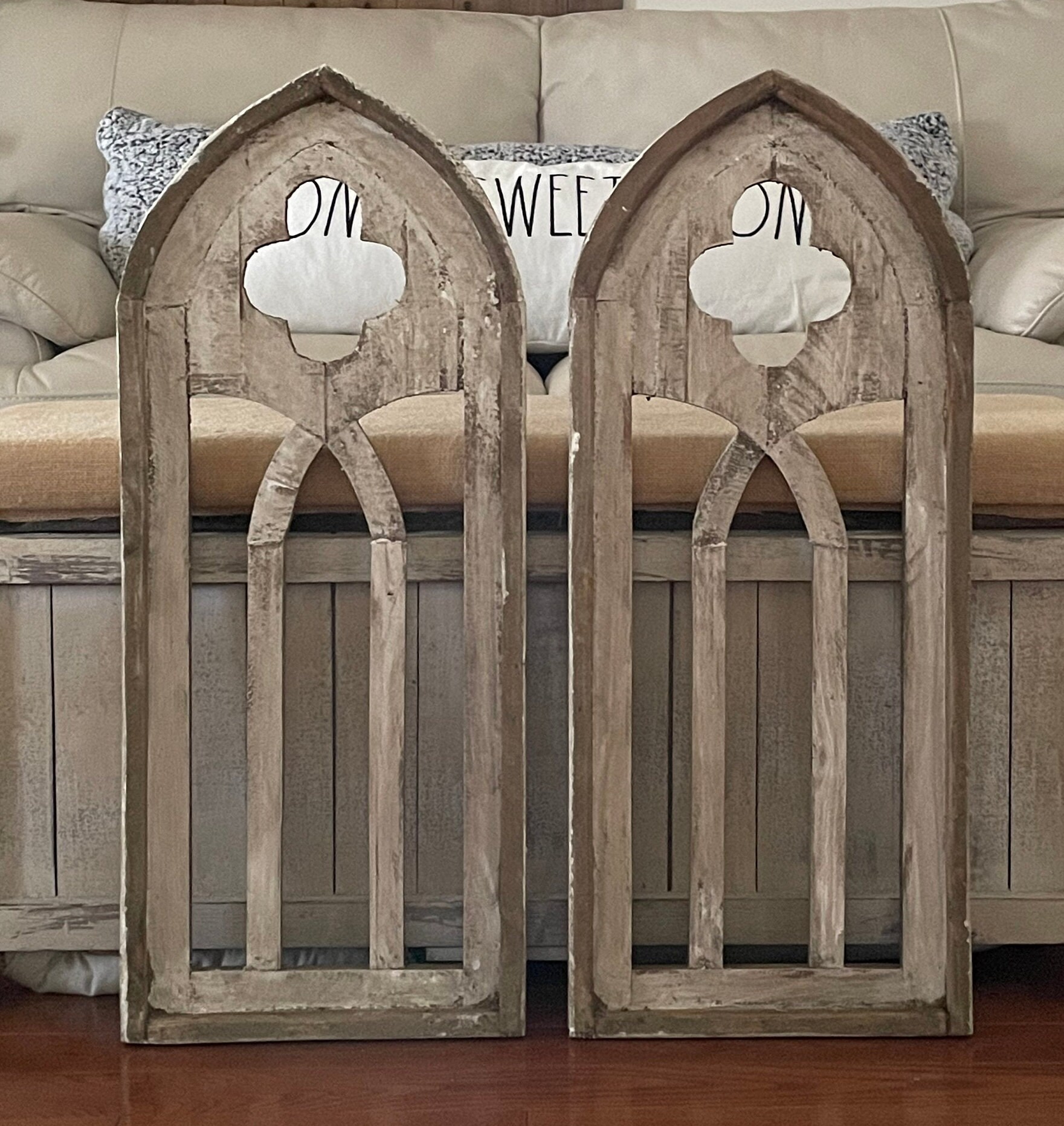 Rustic Farmhouse Cathedral Arch Wood Wall Decor Etsy