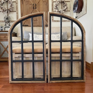 Large Rustic Farmhouse Cathedral Arch Wood Wall Decor Set Of Two